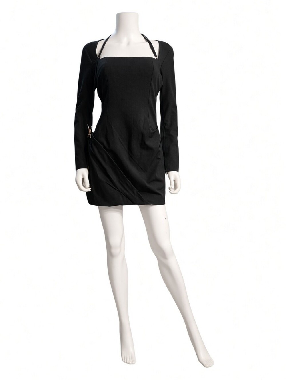 JACQUEMUS | La Robe Esca Black Cutout Draped Mini Dress FR 38 / US 6